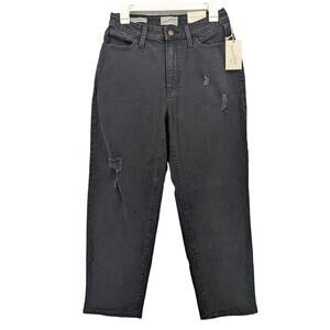 Universal Thread Curvy Jeans‎ 6 Black Vintage Stretch Straight Leg Denim Cropped